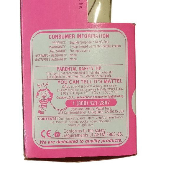 Sparkle Surprise Ken #3149 Vintage 1991 Sparkle Surprise NRFB New Face EXC - Picture 9 of 11